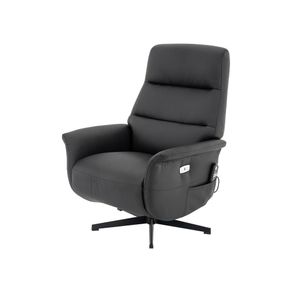1 Poltrona Massagem Reclinavel Michigan Rivatti PU Preto Base Aco Preto com Controle e Apoio para Pes